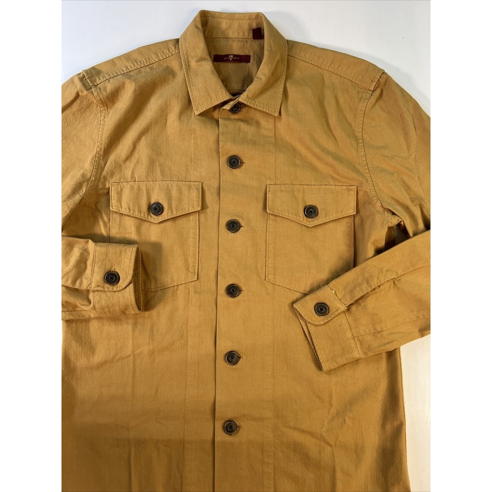 Vtg 7 for‎ all Mankind Size Men's Size M Shirt Jacket Big Buttons Brushed Denim